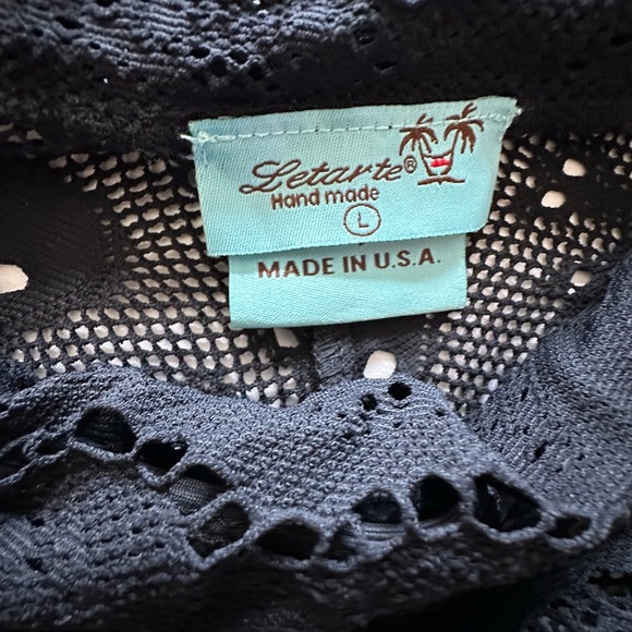 Letarte Black Lace Swim Coverup Pants - Picture 3 of 4